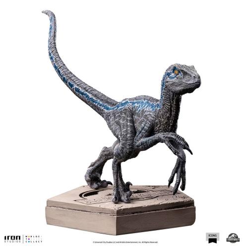 Jurassic World Icons statuette Velociraptor Blue 9 cm - IRON STUDIOS