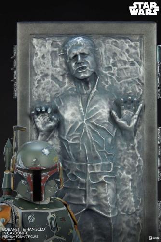 Star Wars statuette Premium Format Boba Fett and Han Solo in Carbonite 70 cm  -SIDESHOW COLLECTIBLE