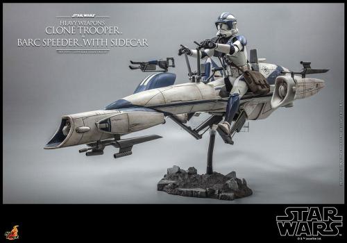 Star Wars The Clone Wars figurine 1/6 Heavy Weapons Clone Trooper & BARC Speeder with Sidecar 30 cm - HOT TOYS